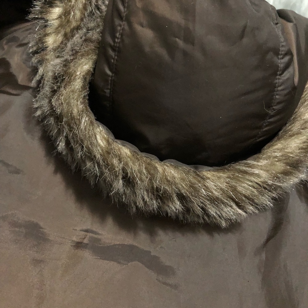 Vintage POLO JEANS CO brown fur down jacket EUC - Picture 4 of 4